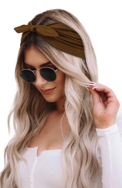 Huachi wide headbands stretchy design fits most heads without tight pressure.