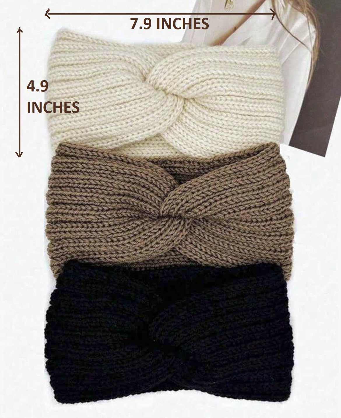 Huachi black winter headband demonstrates timeless color easy to pair with outfits