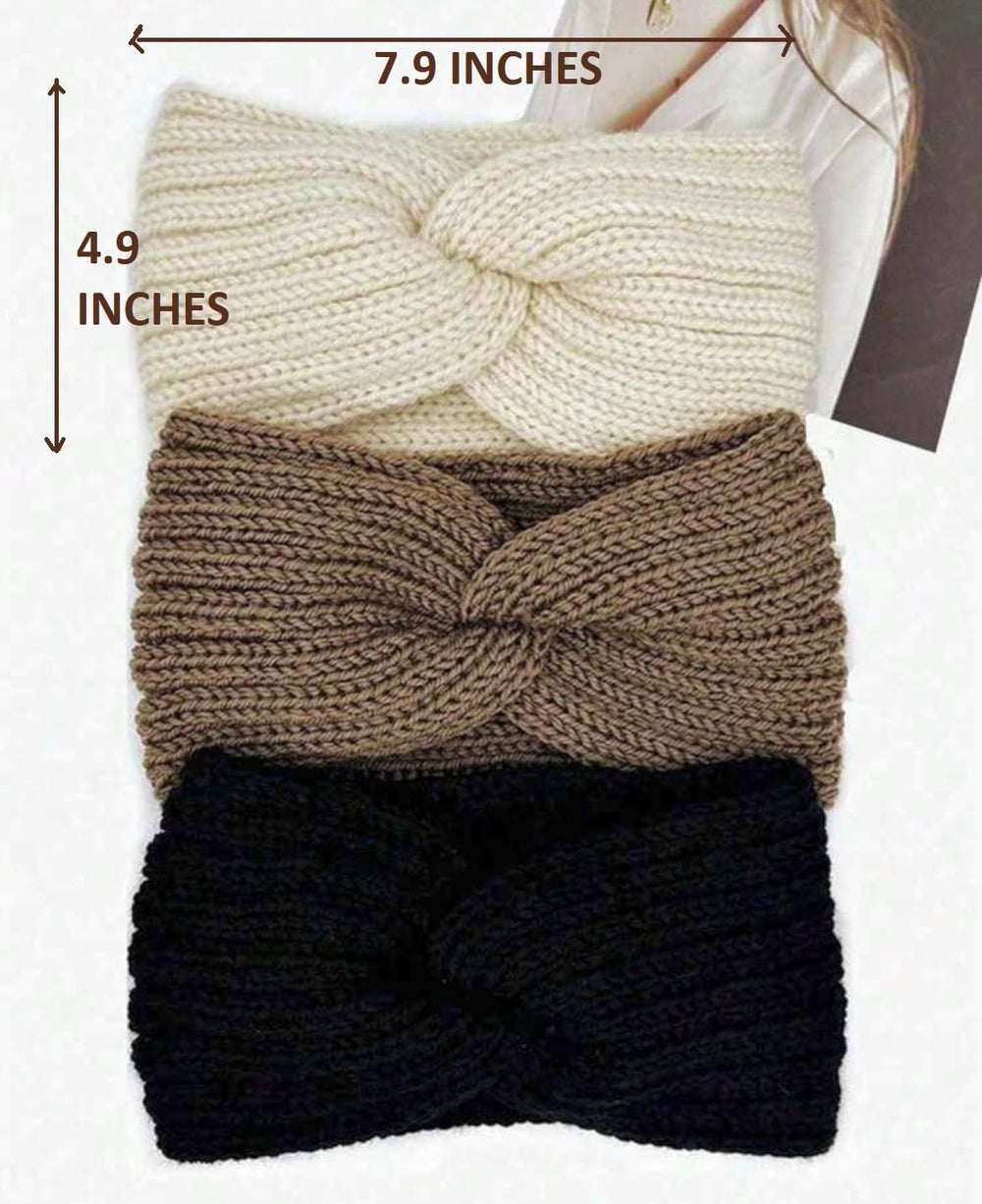 Huachi black winter headband demonstrates timeless color easy to pair with outfits