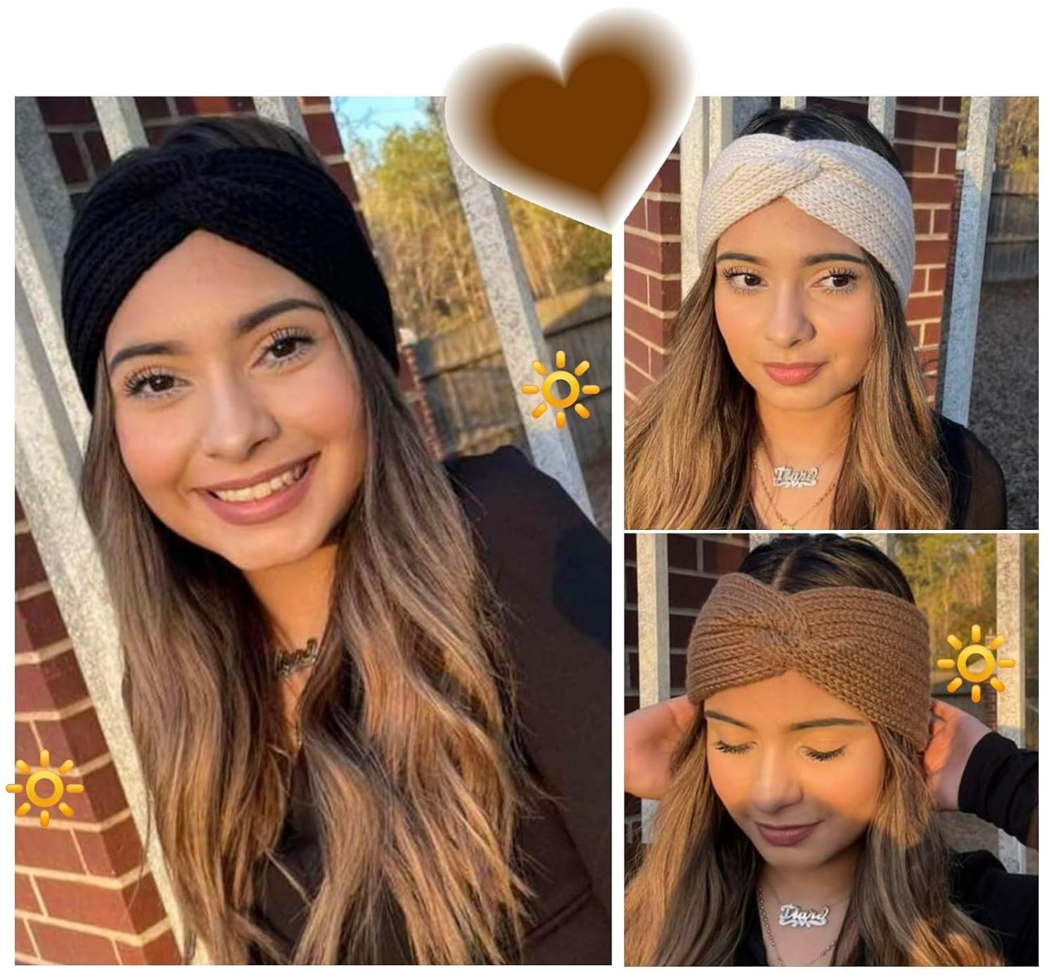 Huachi winter headband worn by model showing secure fit and versatile styling