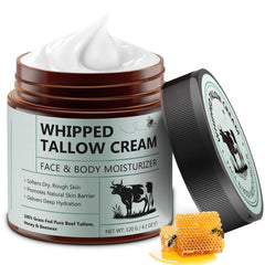 HUALIJIA beef tallow jar—unscented moisturizer for daily skin hydration.