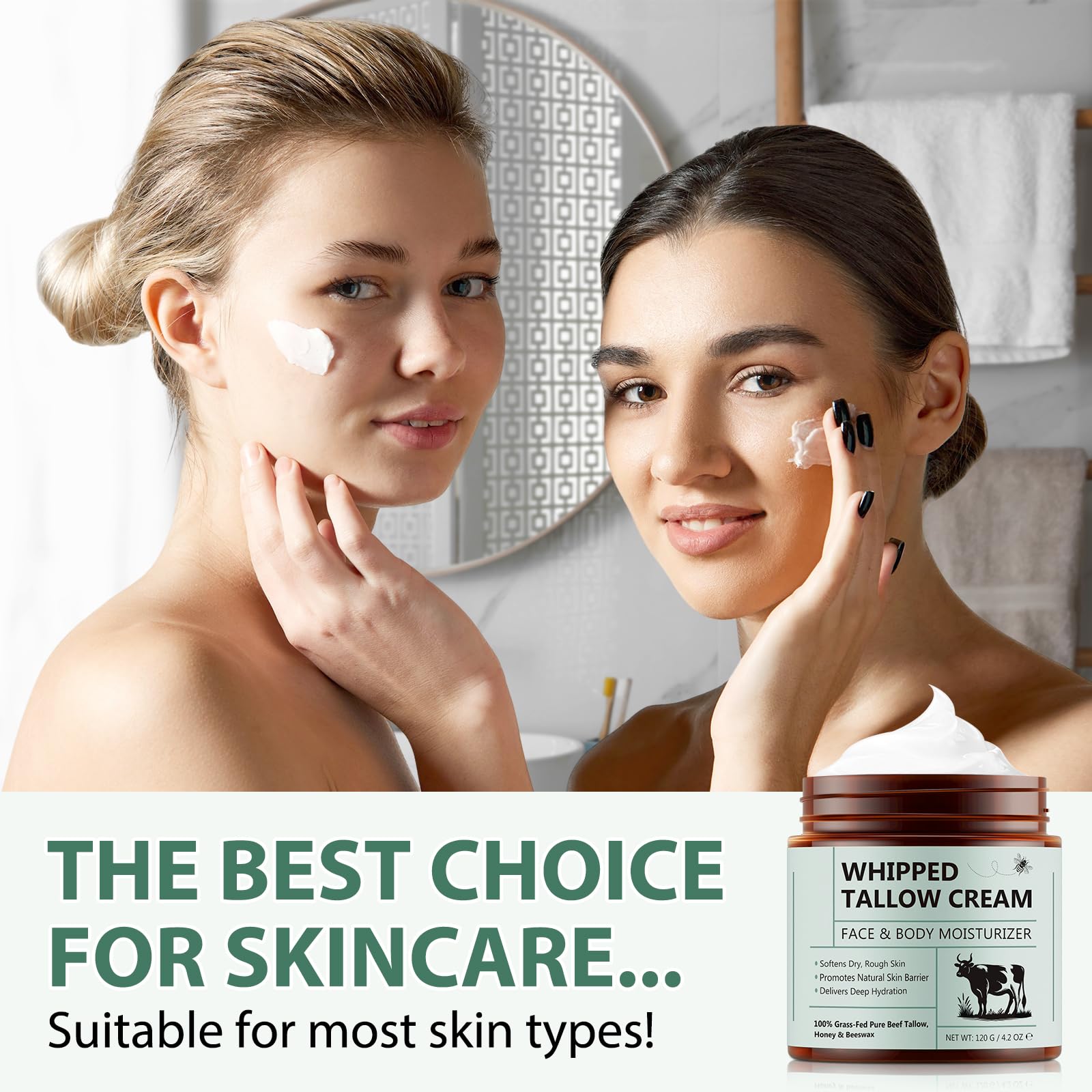 HUALIJIA unscented tallow absorbs quickly for a non-greasy finish.