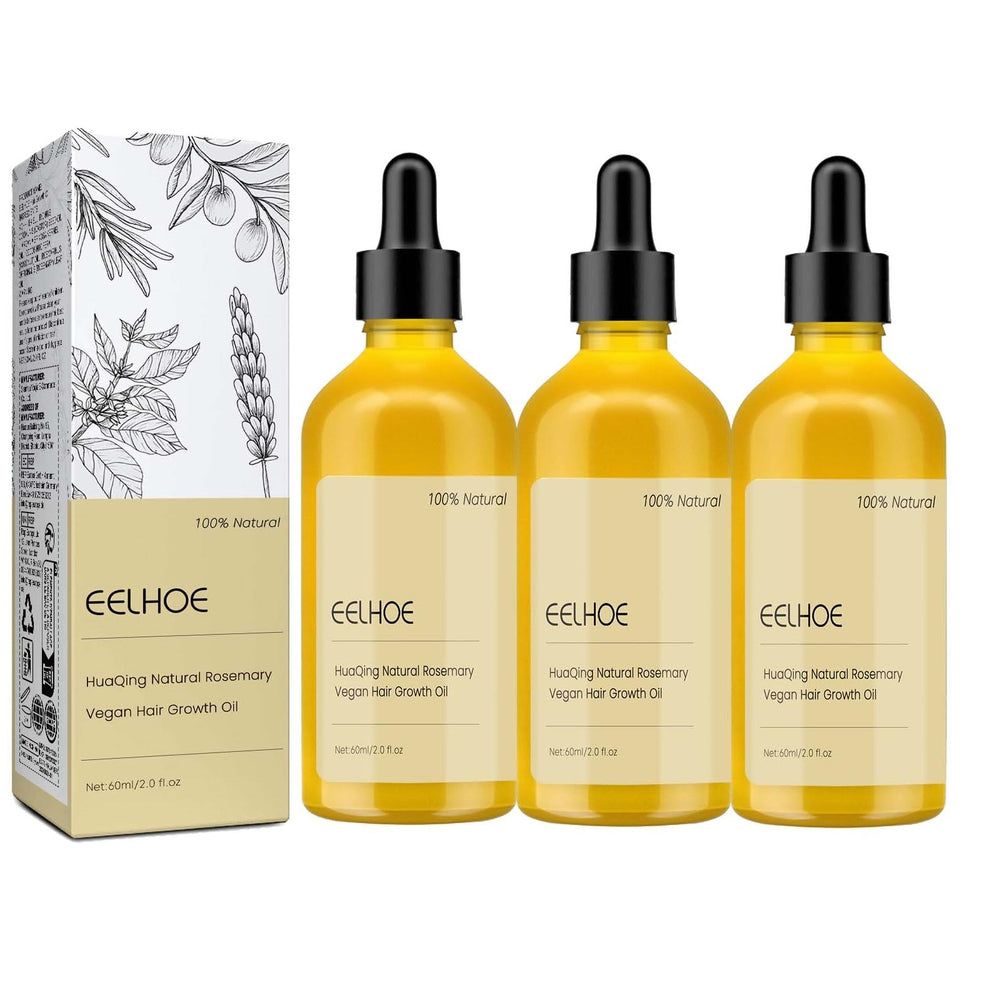 HuaQing 180ml rosemary oil bottle nourishes hair and scalp.