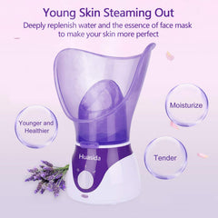 Huasida facial steamer full-face setup for convenient at-home spa hydration.