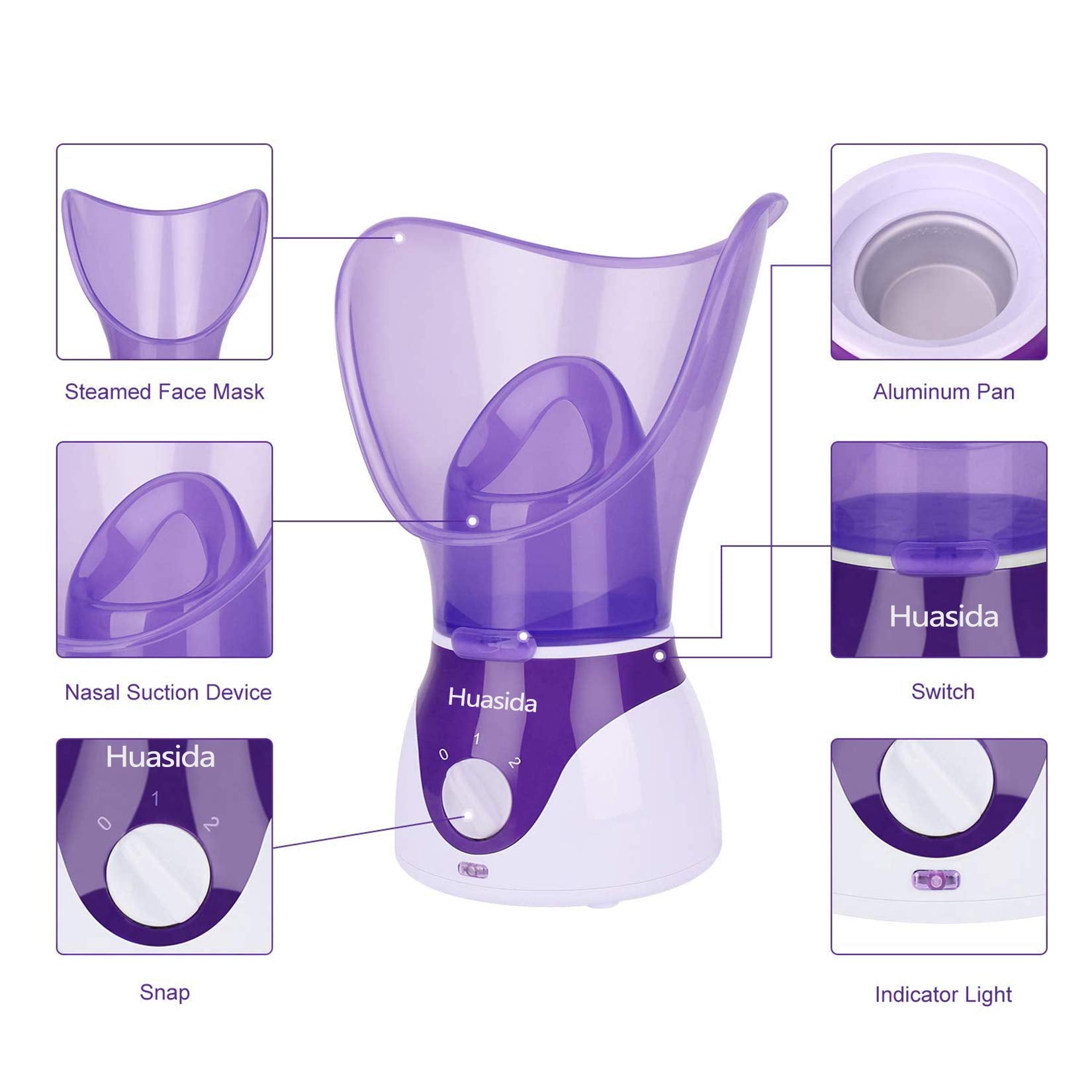 Huasida facial steamer measuring cup ensures precise water use.