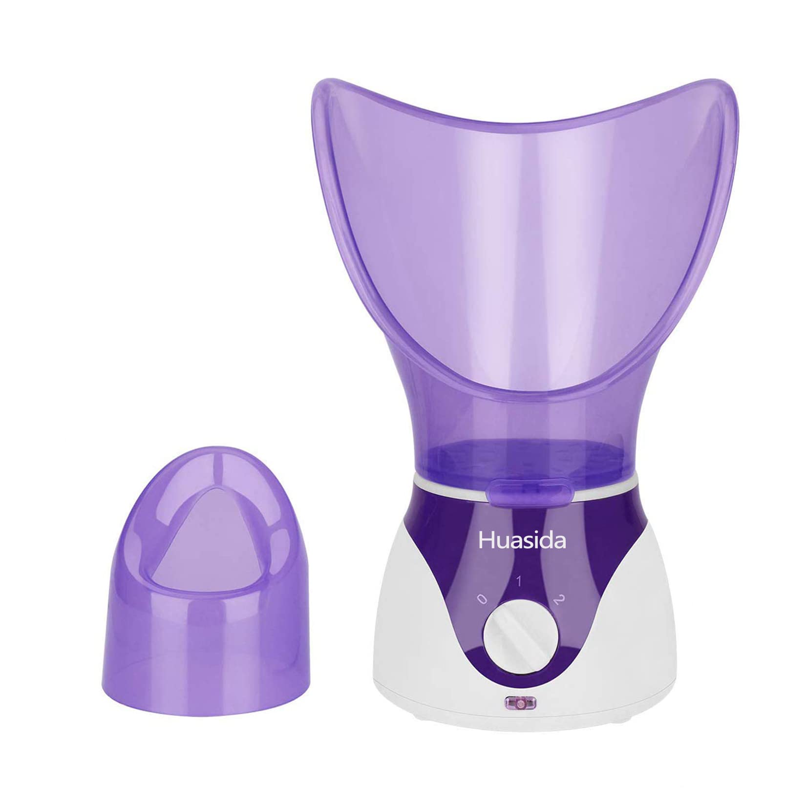 Huasida facial steamer closeup with warm mist for skin hydration.