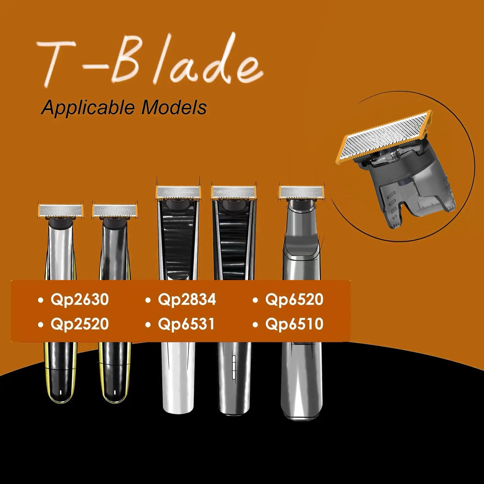 Huatsing OneBlade compatibility with QP-series handles demonstrated in closeup.