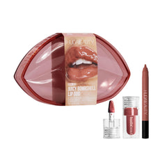 Huda Pink Kit packaging highlights travel-friendly lip duo.
