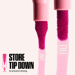 Huda Lip Contour Stain Warm Brown lip swatch on lips for natural matte finish.