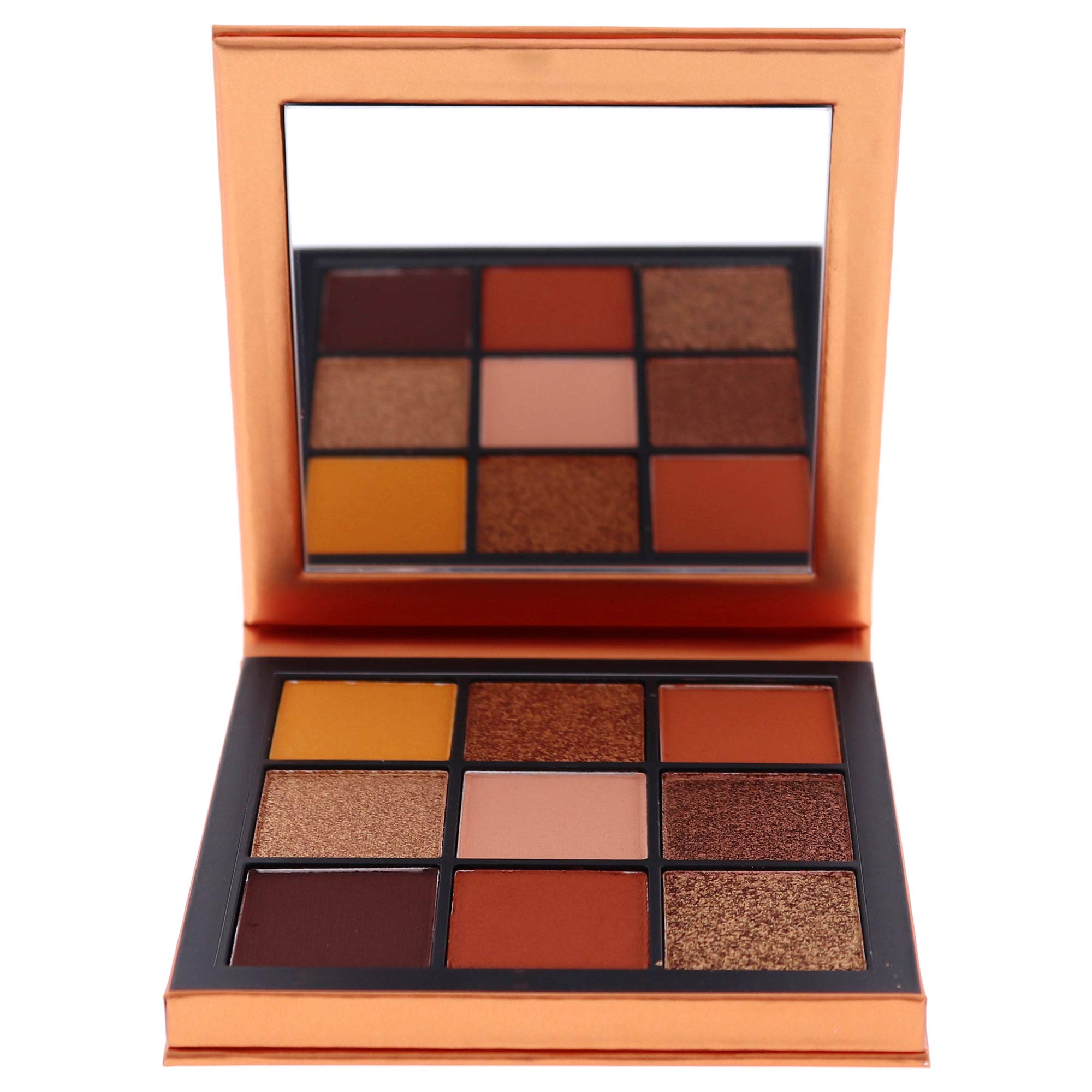 Huda Obsessions Topaz palette swatch highlights blendable texture for seamless eye makeup.