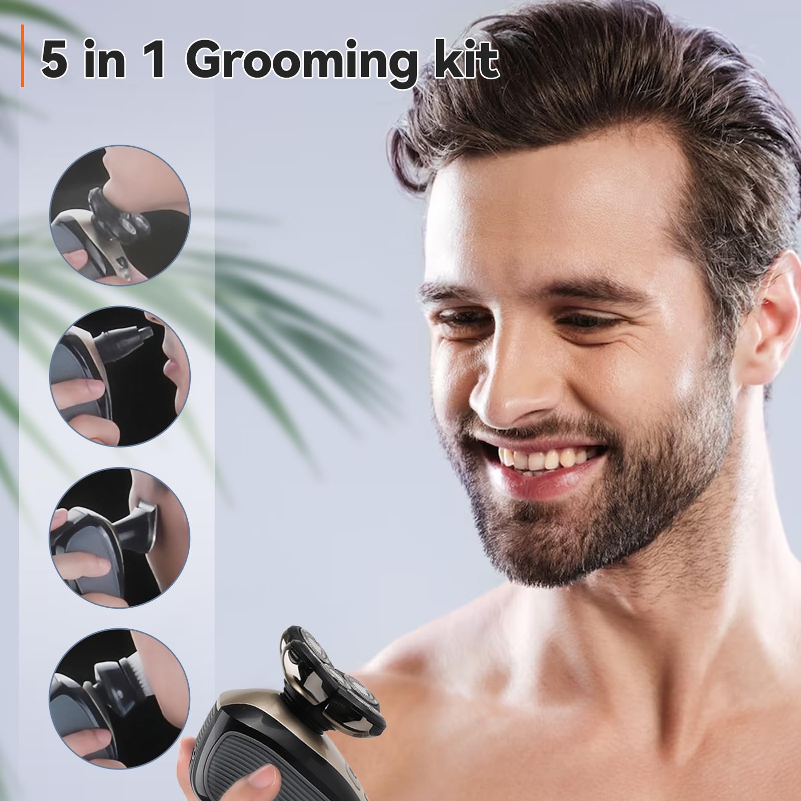 Hugdew 5D blade head shaver close-up showing skin-contact design