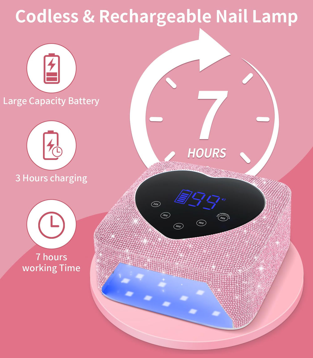 HUGMAPLE UV nail lamp cordless battery with long run-time