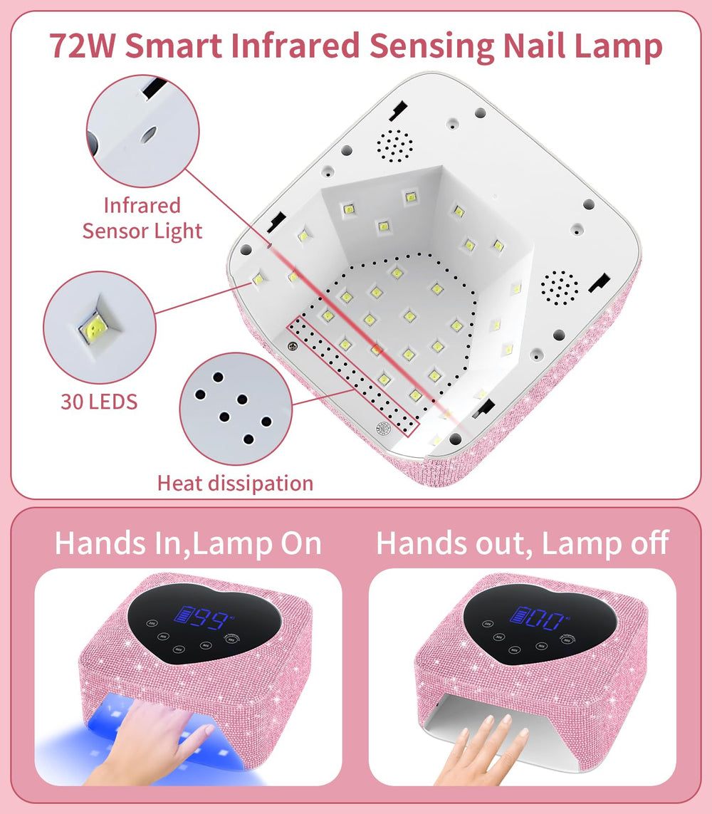 HUGMAPLE UV nail lamp open-base interior for easy cleaning and space