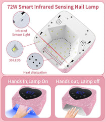 HUGMAPLE UV nail lamp open-base interior for easy cleaning and space