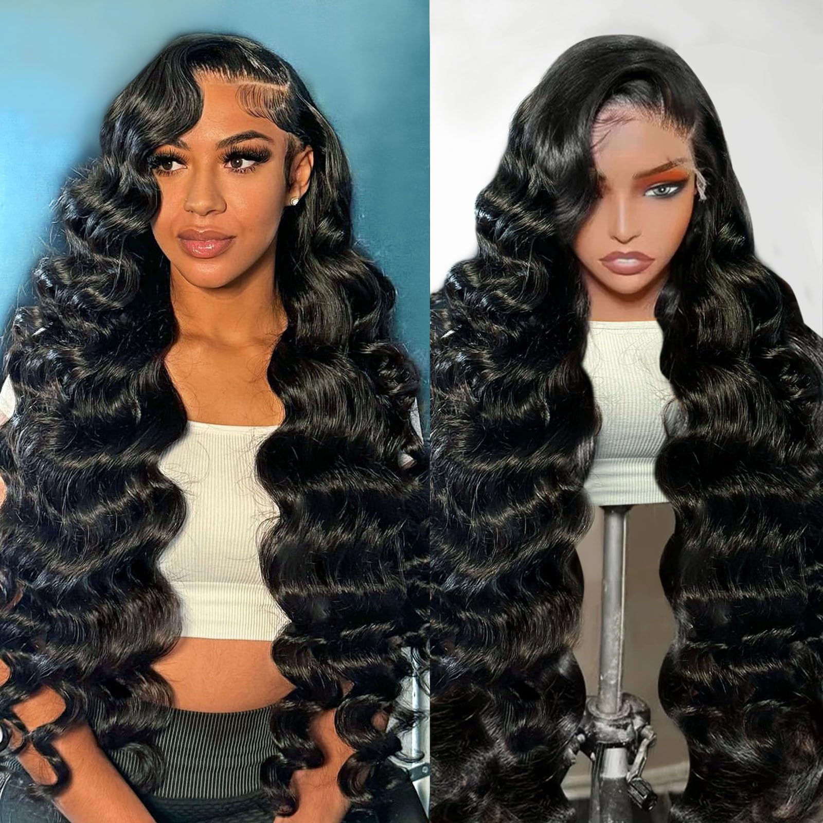 Hugsun 13x6 body-wave lace-front wig 30 inch for dramatic length and natural blend.