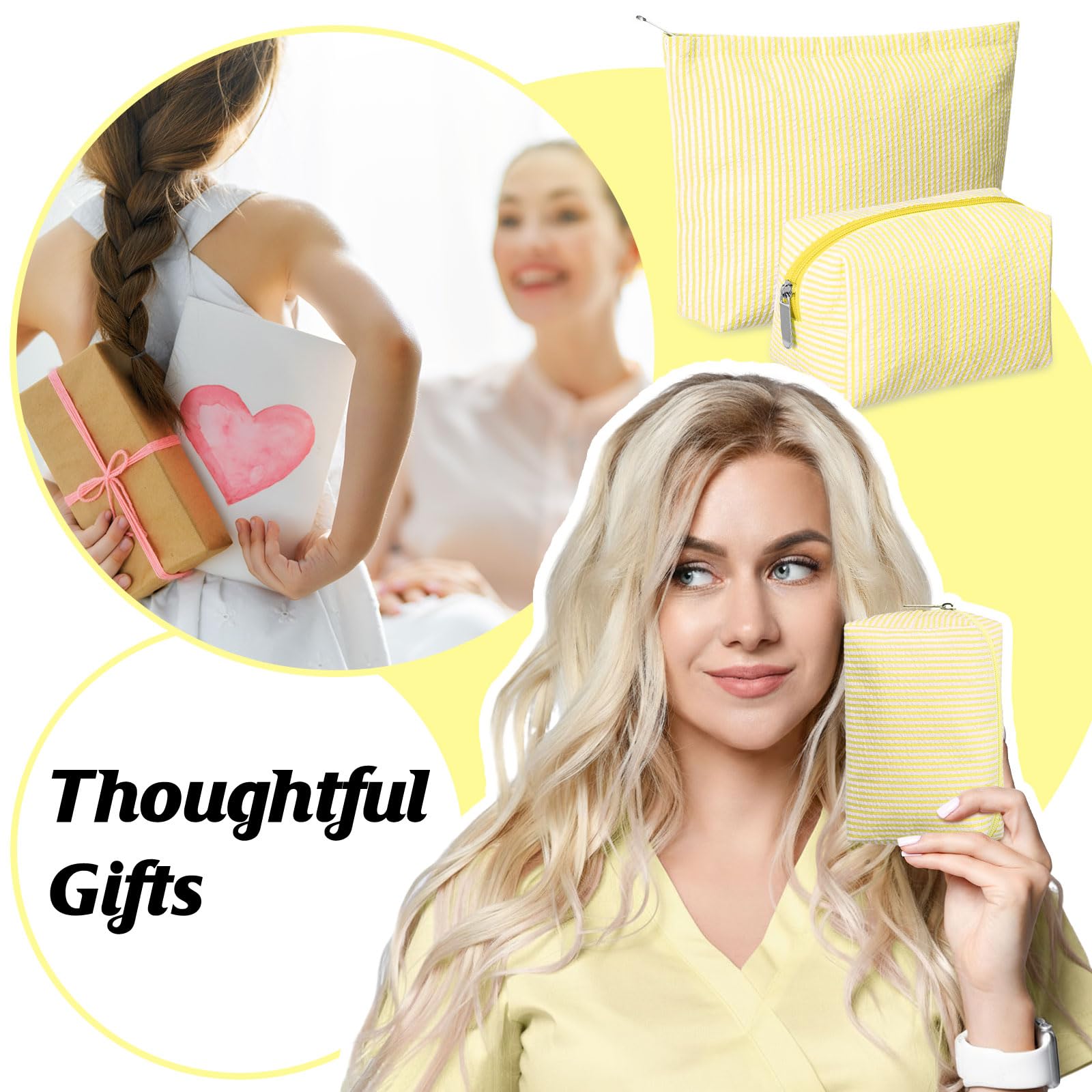 Huhumy beauty pouch yellow design suitable as a gift