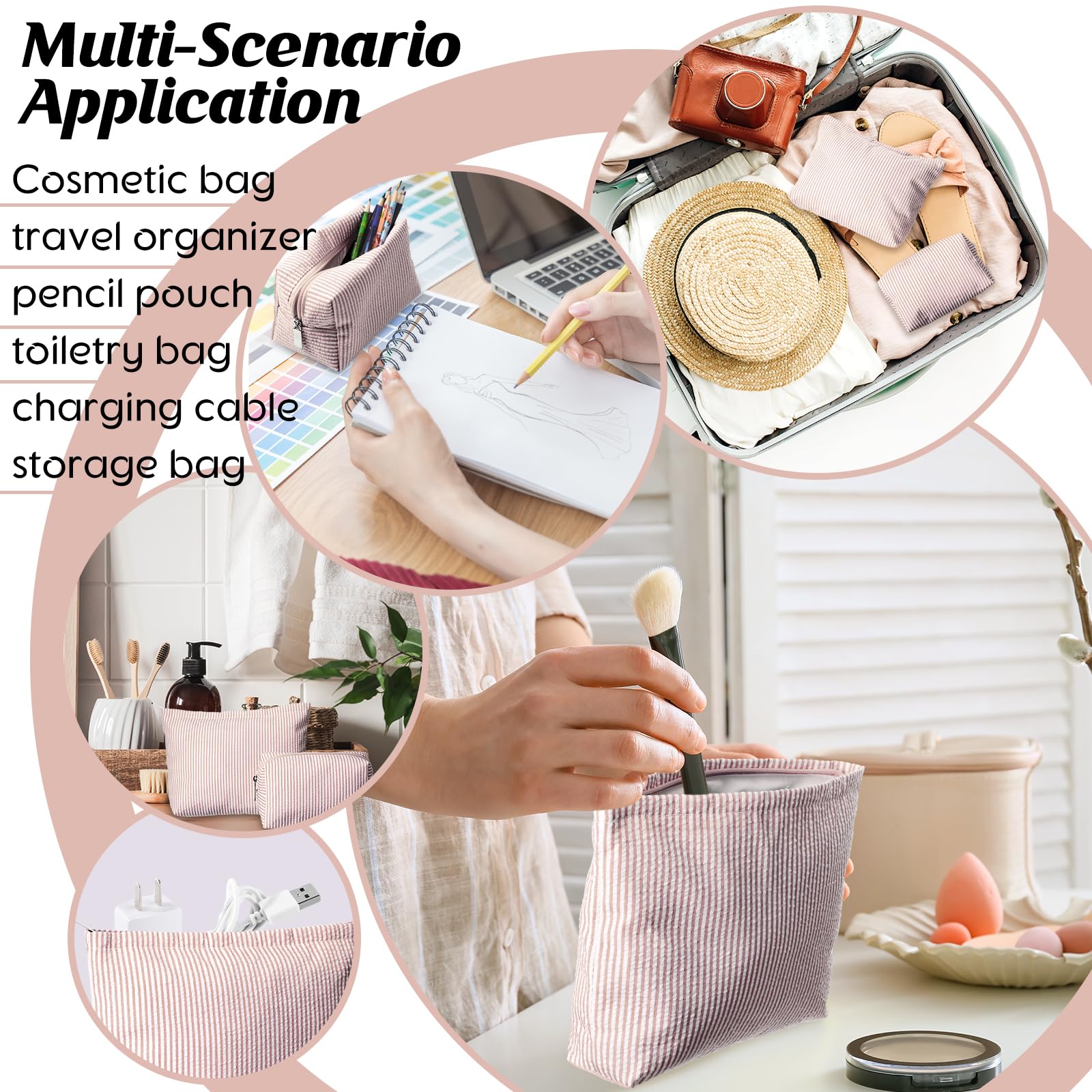Huhumy khaki makeup bag gift-ready design for holidays and occasions