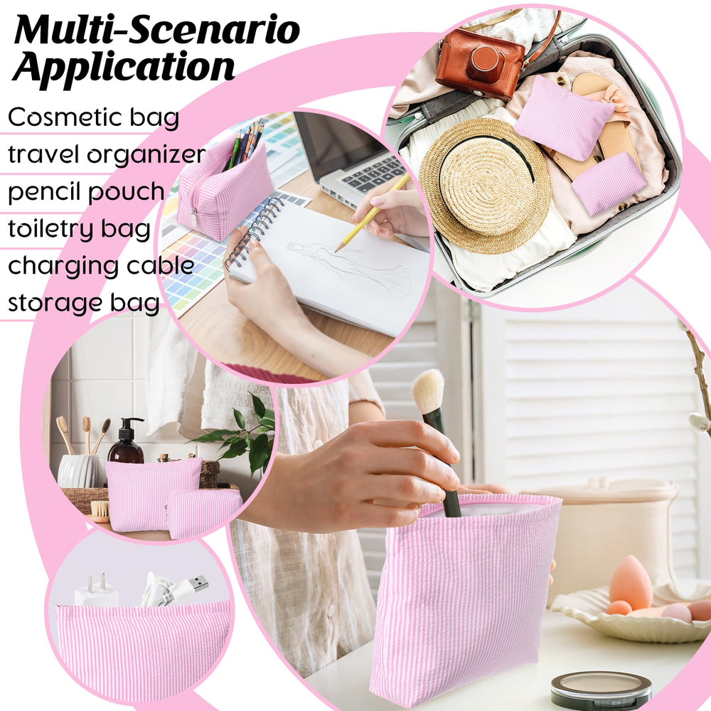 Huhumy pink striped pouches easy to clean and maintain with gentle hand washing