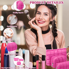 Huhumy makeup brush pouch hot pink protects brushes while traveling.