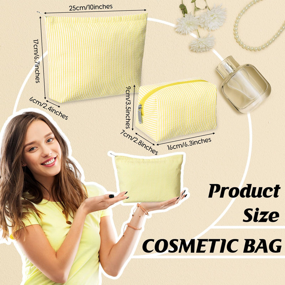 Huhumy small makeup purse in seersucker great for brushes