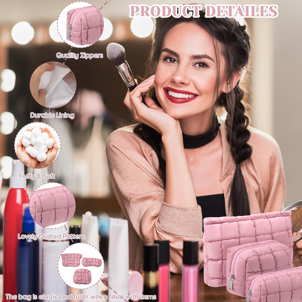 Huhumy zippered makeup bag, secure closure for trips.