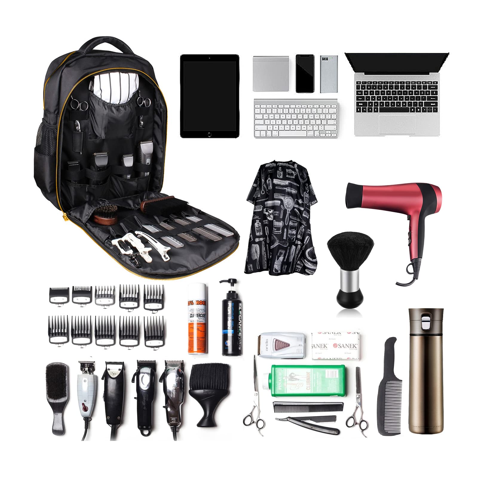 HUIMSWARM barber-backpack-waterproof-fabric keeps tools dry in rain