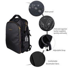 HUIMSWARM barber-clippers-backpack open-compartment reveals organized interior