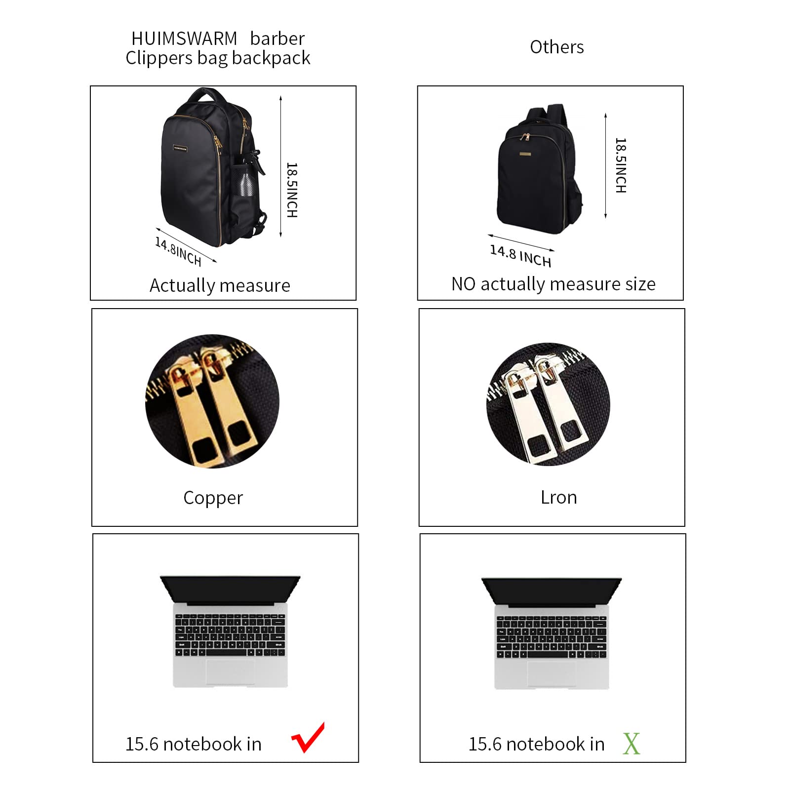HUIMSWARM barber-clippers-backpack side pocket showcases easy-access storage