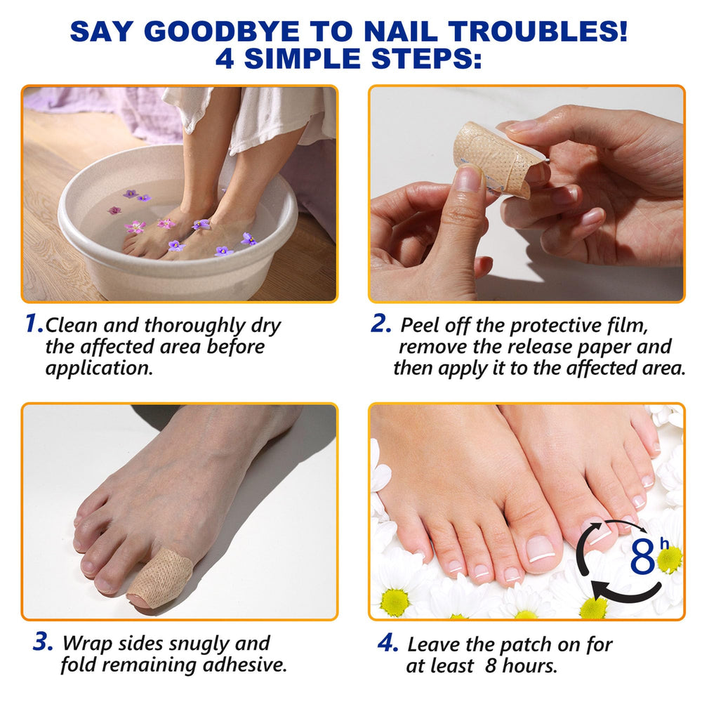 HuiPoLii patches worn at night for uninterrupted rest and toenail care