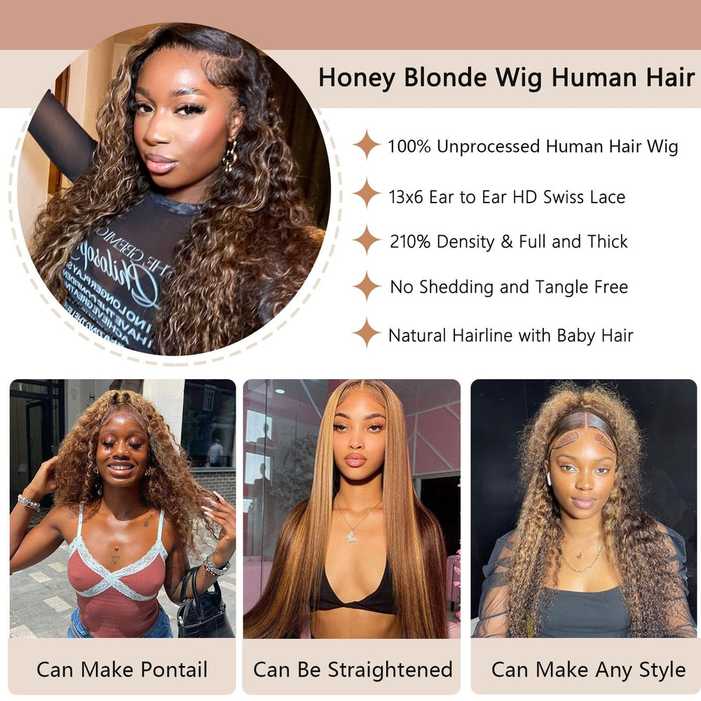 Huirslex 210% density deep wave wig for fuller, bouncy styling