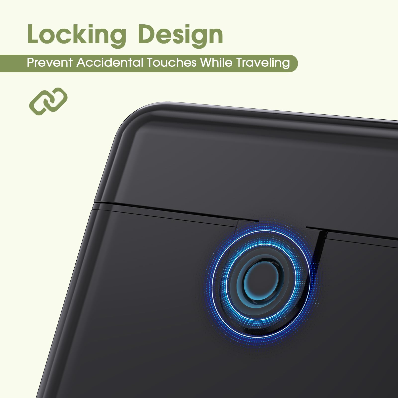 HUITAI secure push-button lock lid, prevents accidental openings during travel