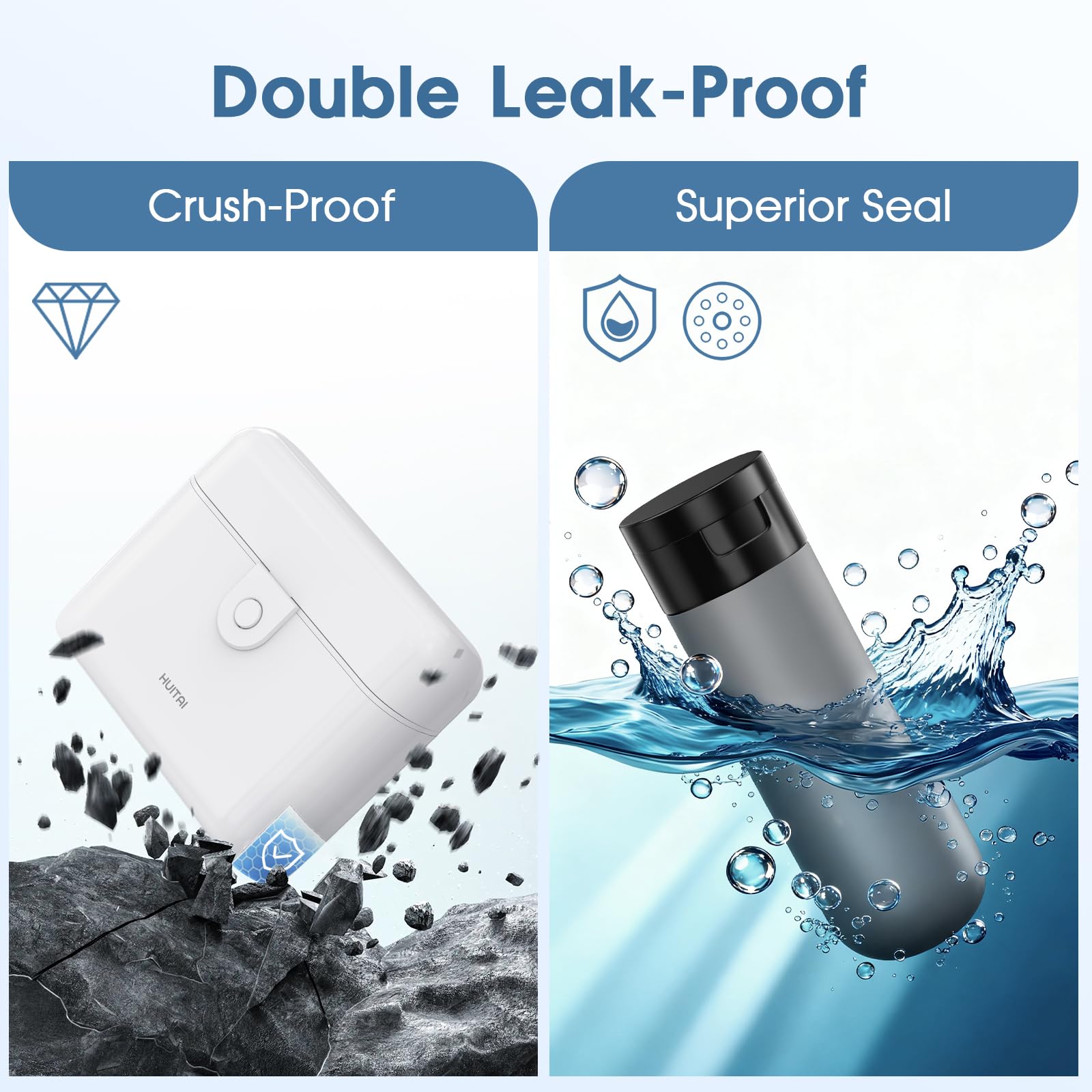 HUITAI travel bottles case individual-slots keep liquids secure and organized