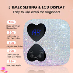 HUITINE 80W nail lamp with 36 LEDs cures gel polish evenly from all angles