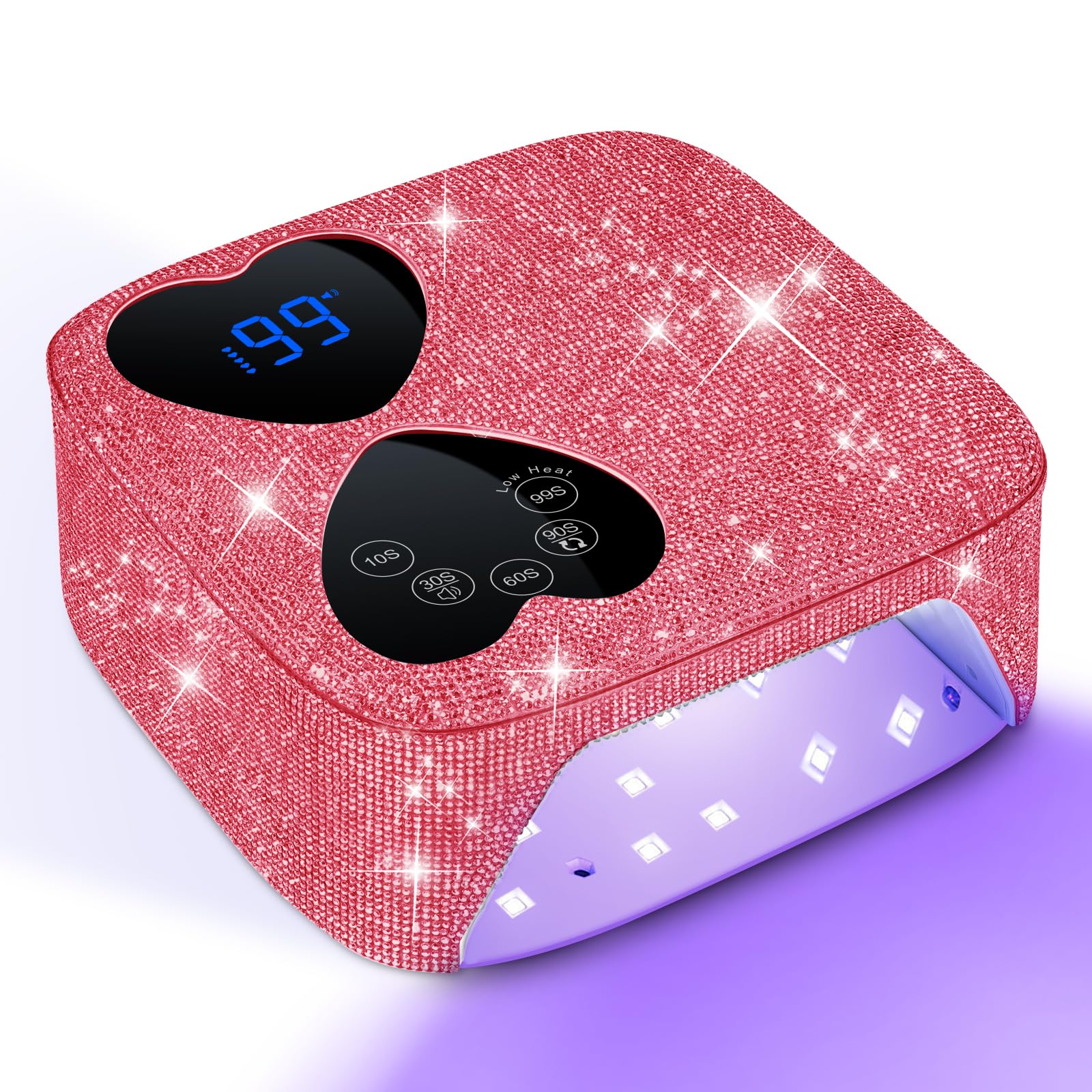 HUITINE 80W UV LED nail lamp with diamond design for fast gel curing.