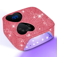 HUITINE 80W UV LED nail lamp with diamond design for fast gel curing.