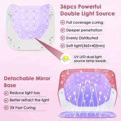 HUITINE rechargeable nail lamp with quick-dry capability for efficient sessions.