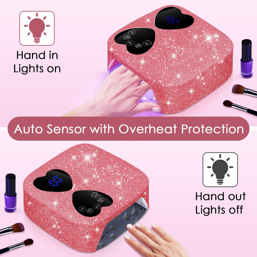 HUITINE removable magnetic base nail lamp for easy cleaning.