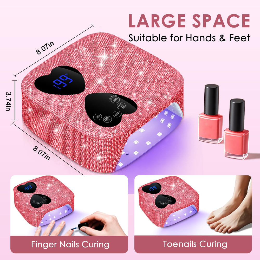 HUITINE spacious interior nail lamp accommodates fingers and toes.