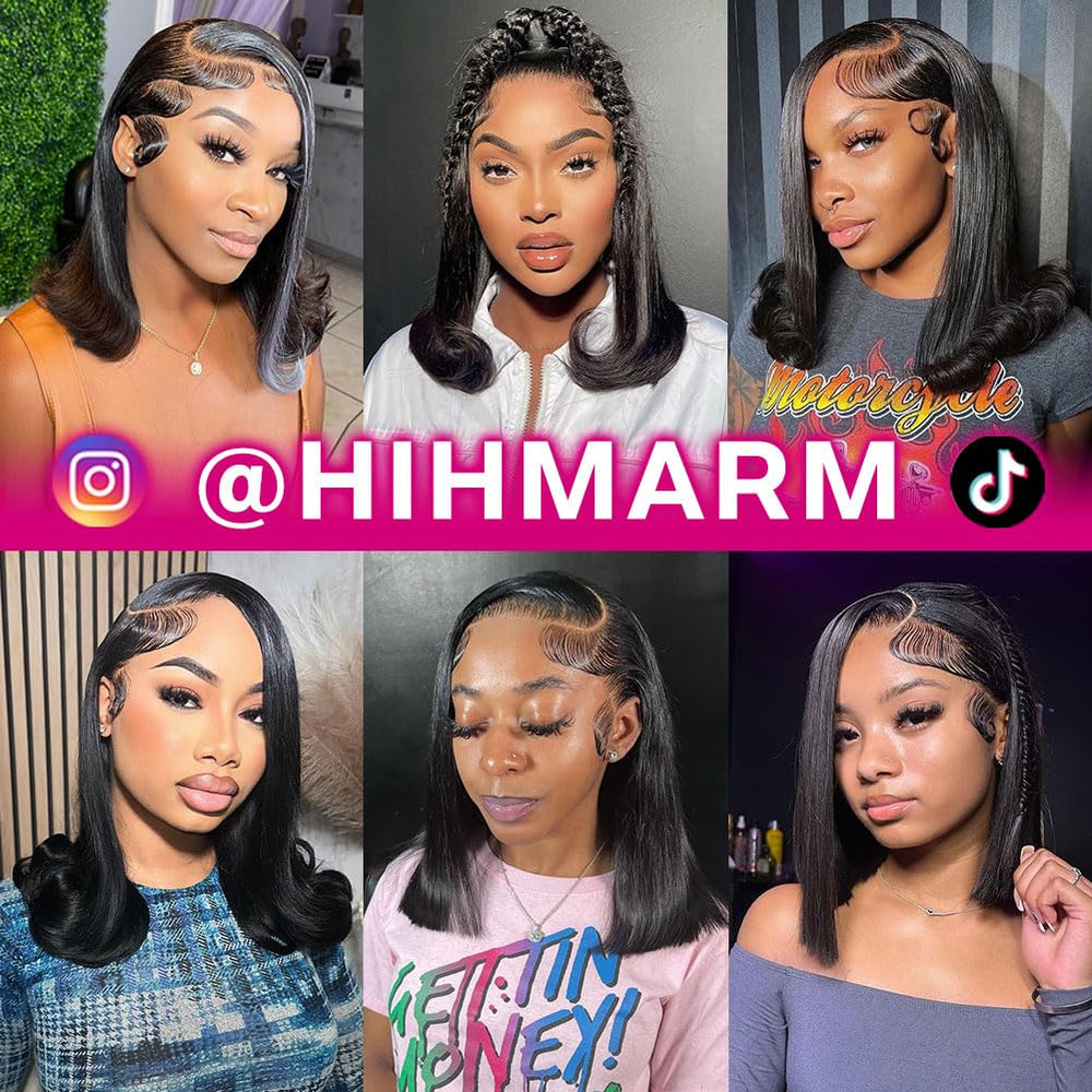 HUIWANYAN Hihmarm Bob Wig adjustable-cap ensures secure all-day fit