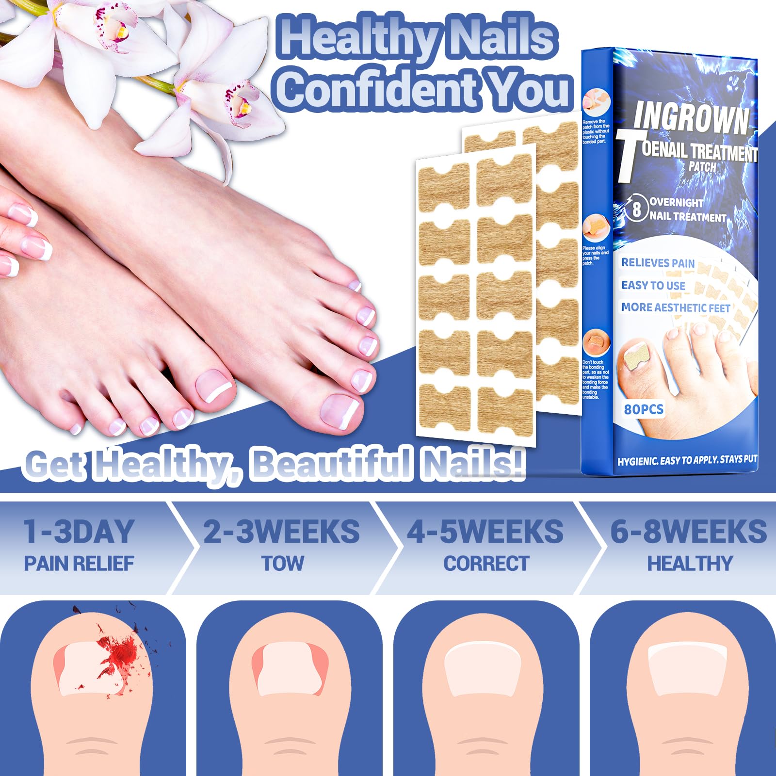 HULEIWA nail shape correction on toe for smoother contour