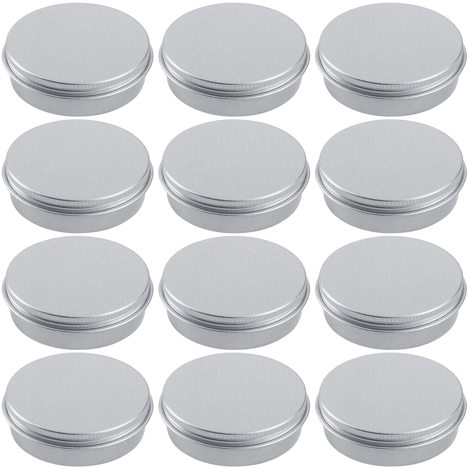 Hulless 4 oz aluminum tin jar front view for cosmetics and balms