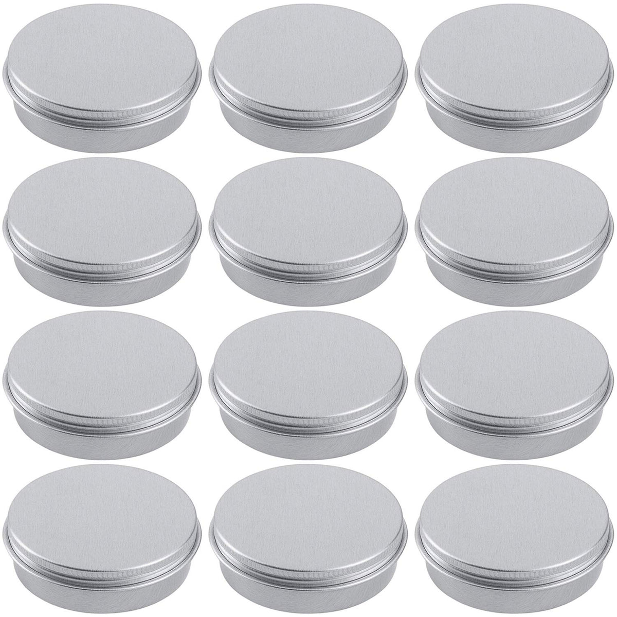 Hulless 4 oz aluminum tin jar front view for cosmetics and balms