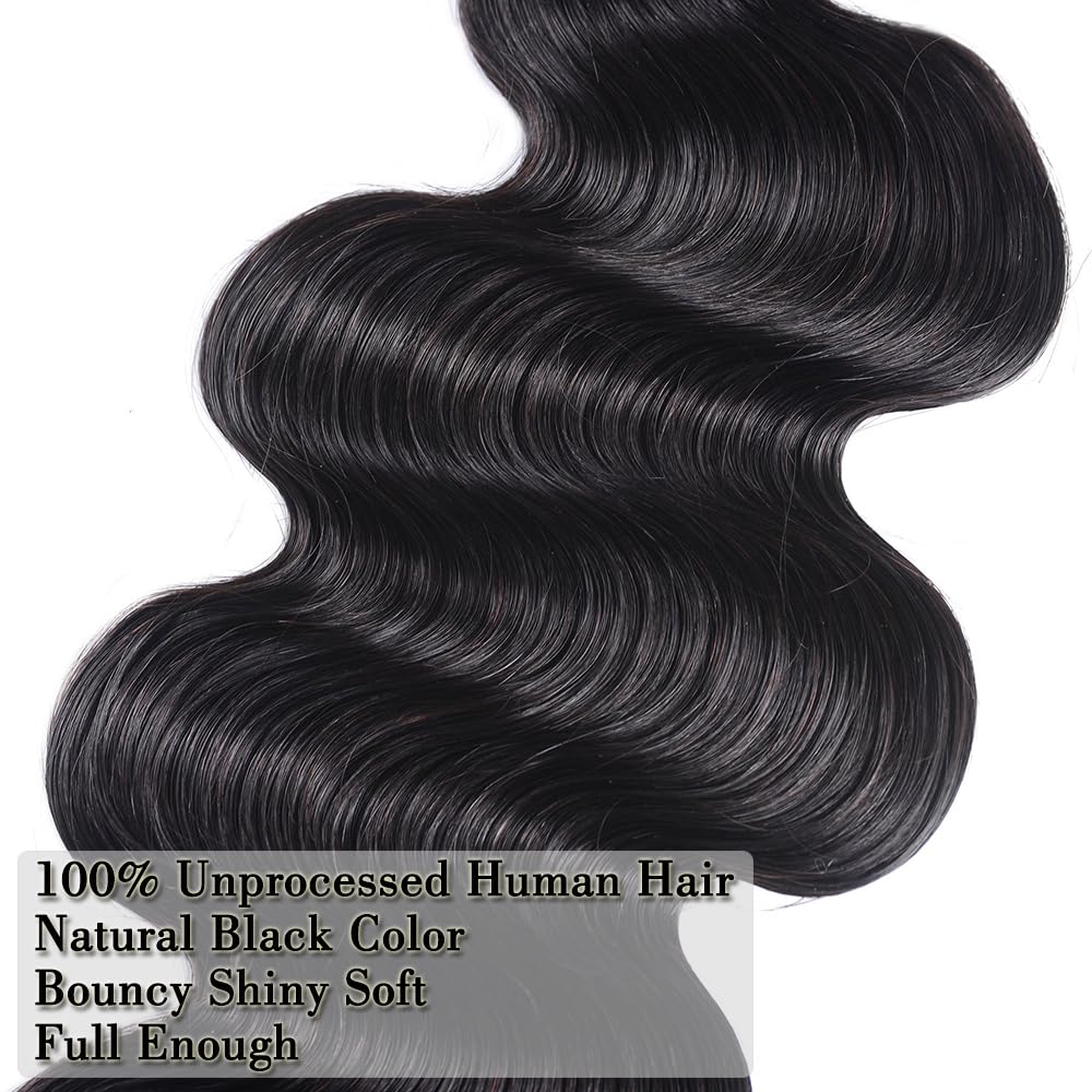 Hullran 12A body wave bundle 20 inch full-length view for seamless blends.