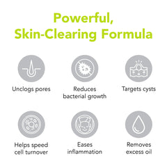 Applying Humane Acne Wash in small amount to damp skin for effective cleansing.