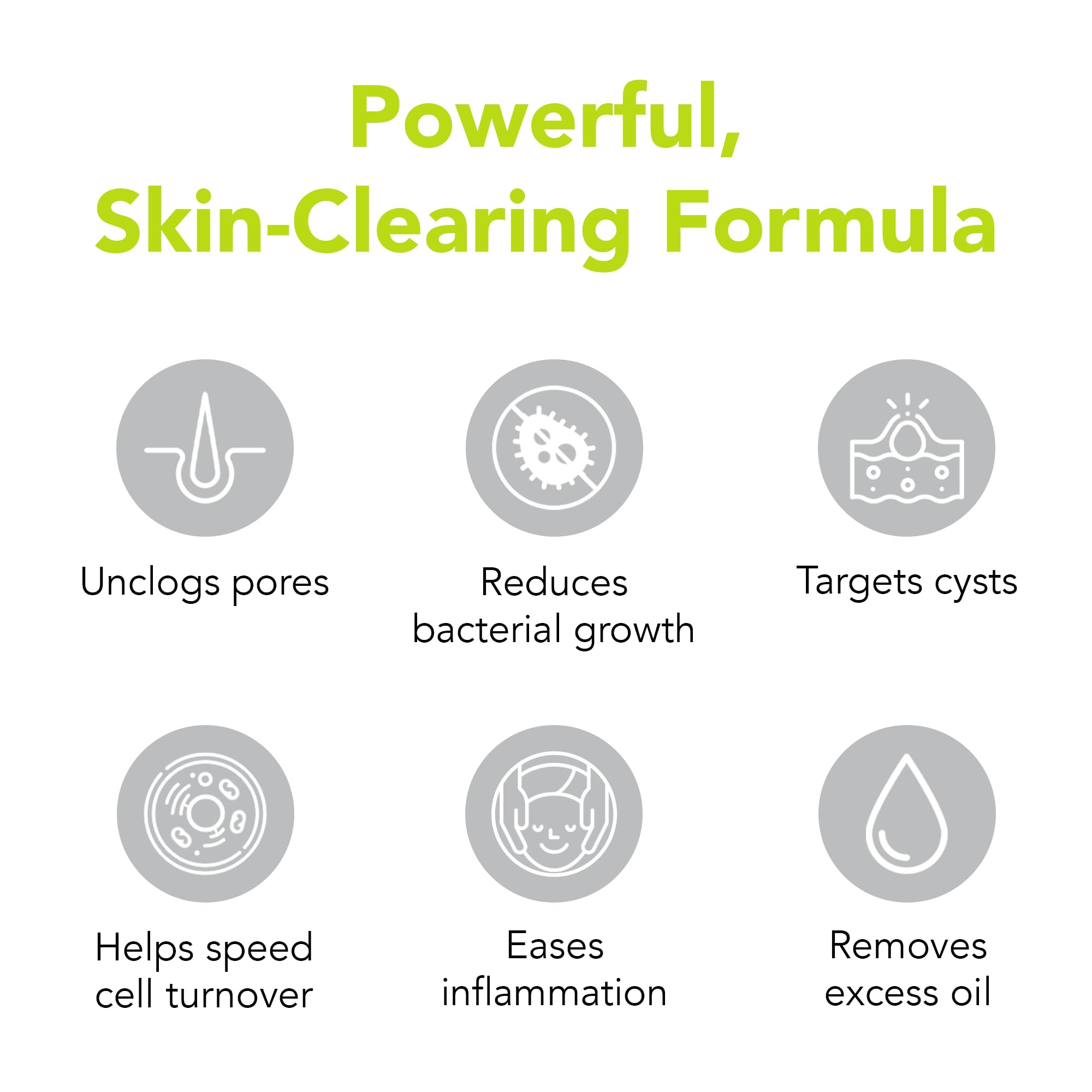 Humane benzoyl peroxide acne wash back-area application for back acne management