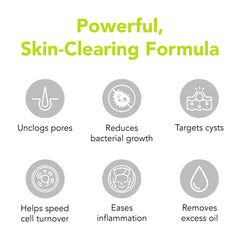 Humane benzoyl peroxide acne wash back-area application for back acne management