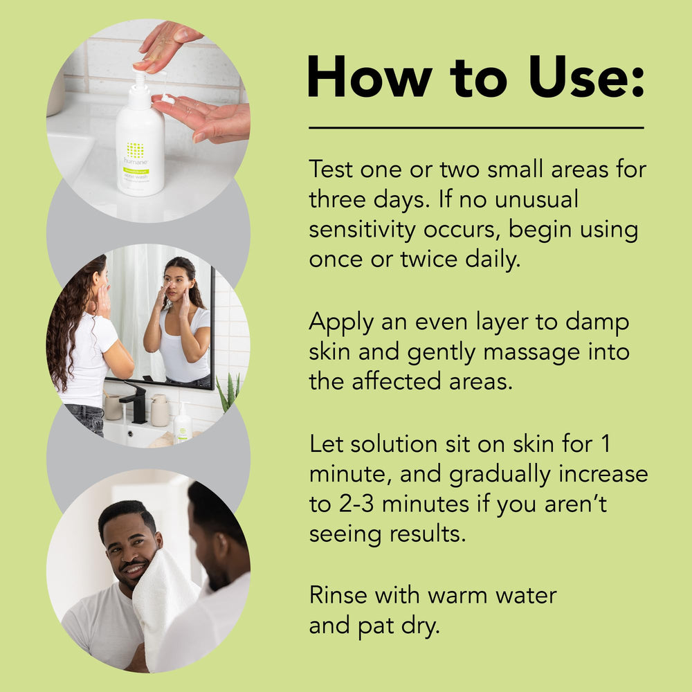 Humane benzoyl peroxide acne wash non-foaming formula for oil-prone skin