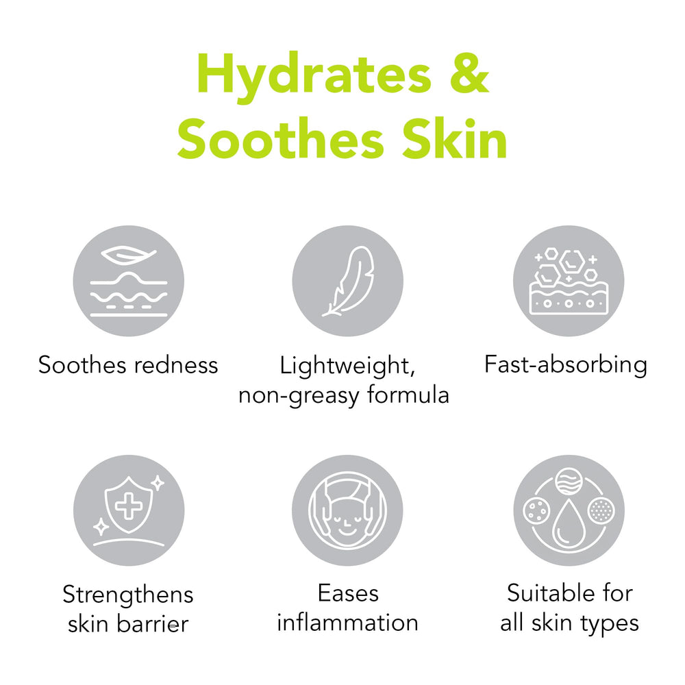Aloe vera and cucumber extracts highlight soothing ingredients in Humane moisturizer.