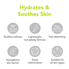 Aloe vera and cucumber extracts highlight soothing ingredients in Humane moisturizer.