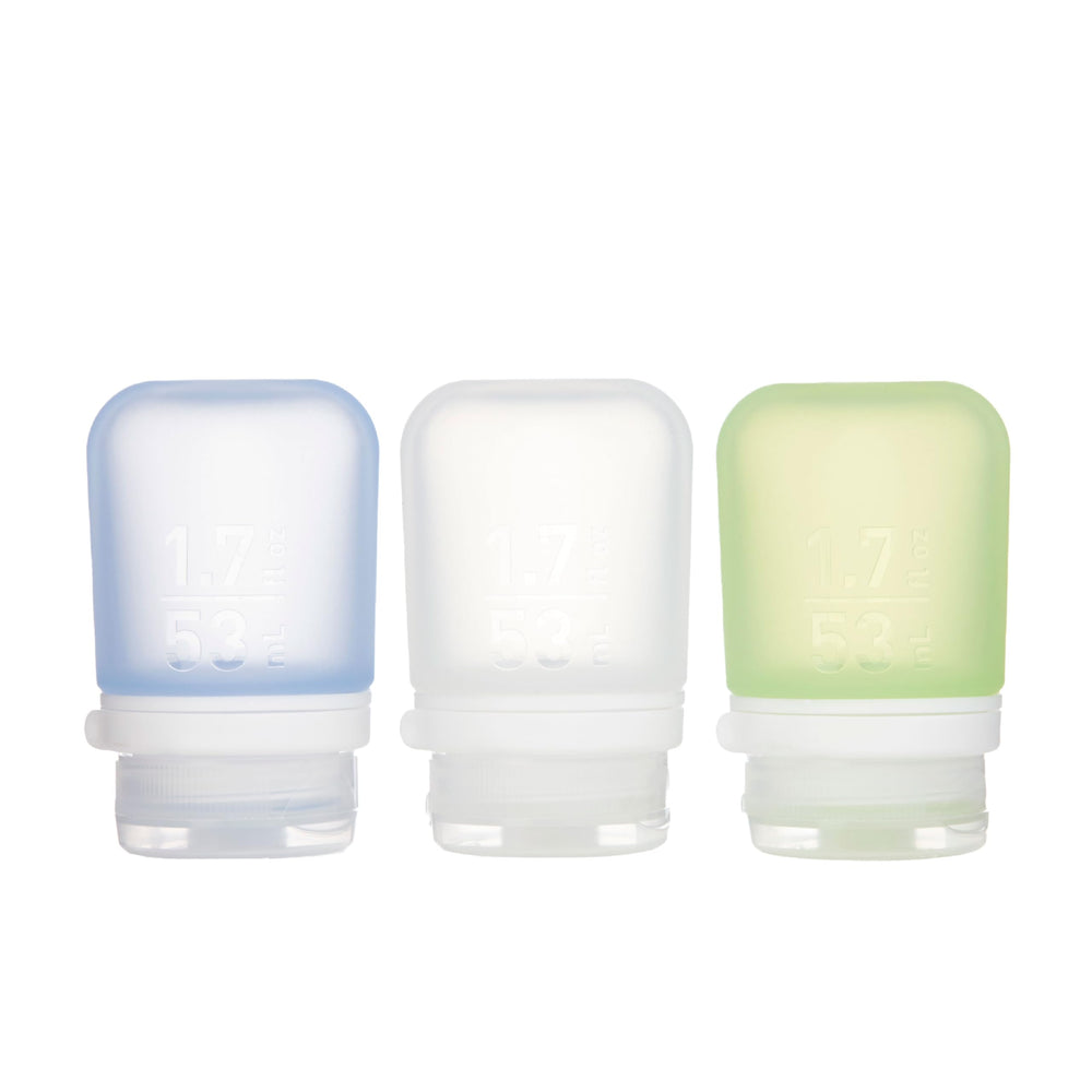 humangear GoToob+ 3-pack small bottles with secure lids for organized carry-on travel